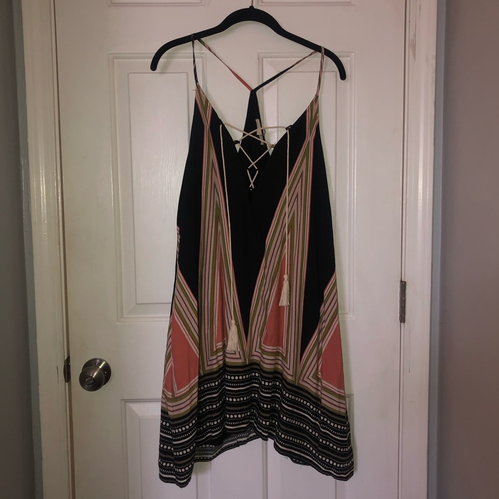 Patterned Thin Strapped Dress